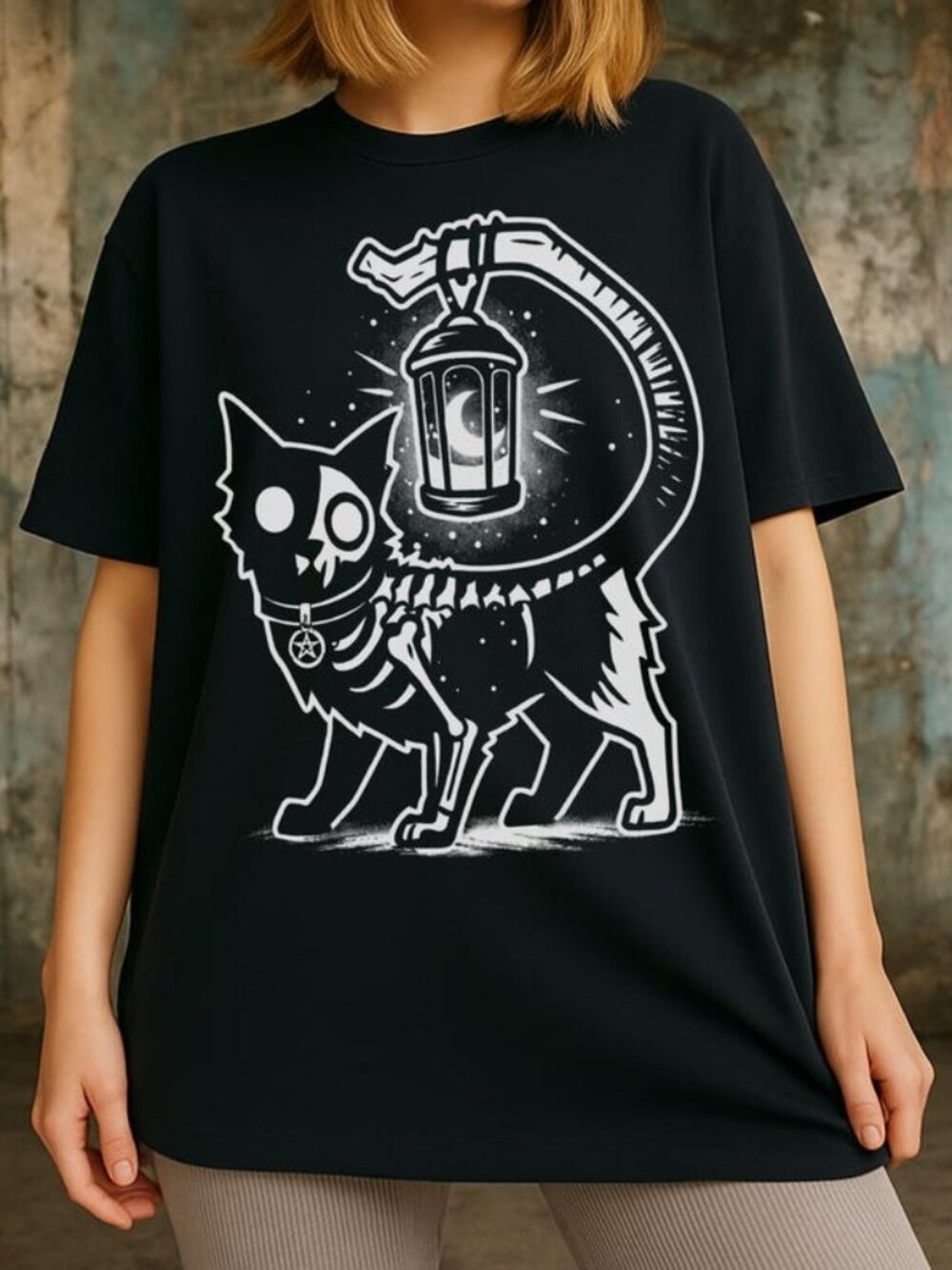Witchy Cat T-shirt, Gothic Occult Graphic Tee